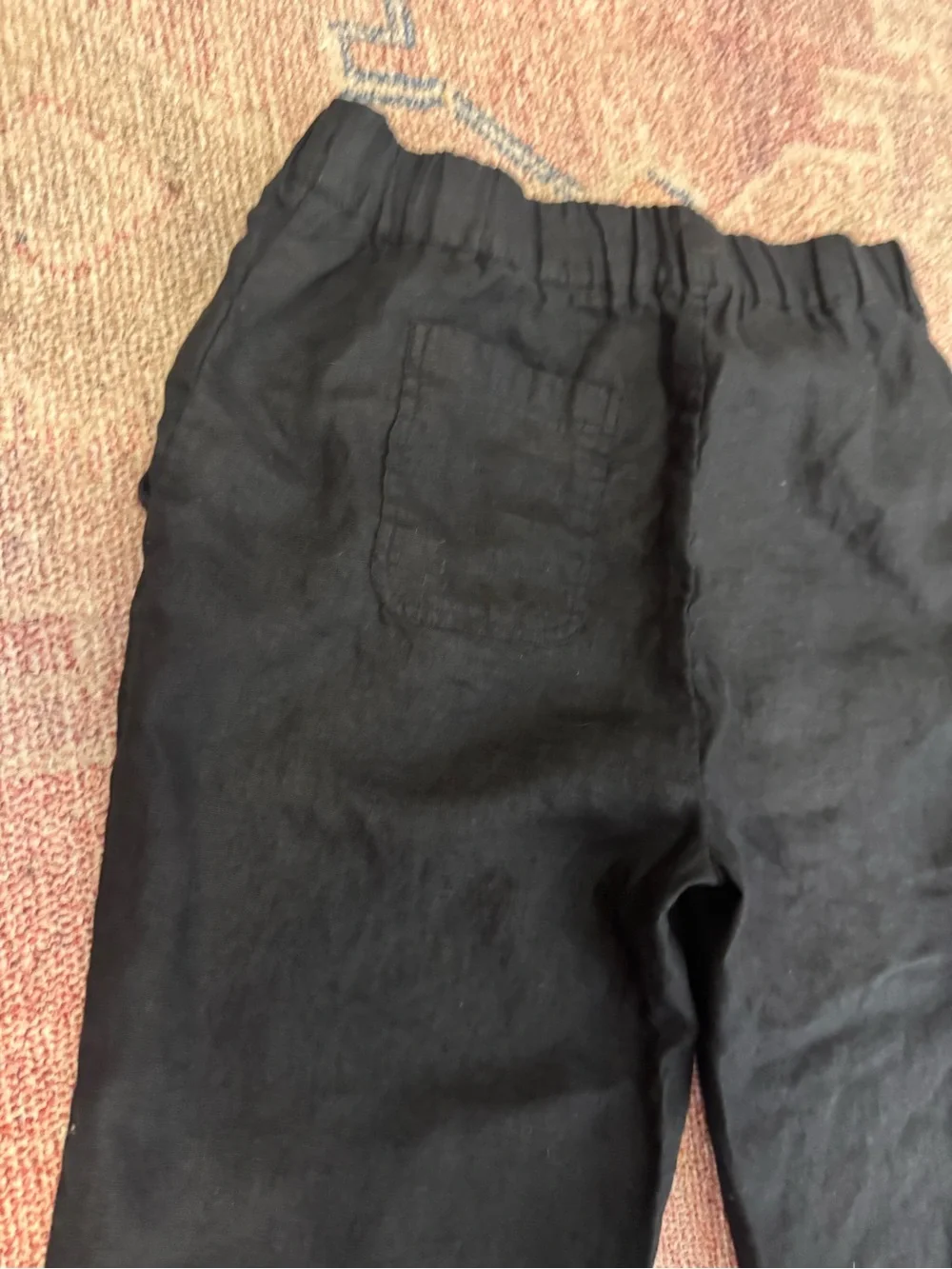 Quince black linen pull on pants size small petite like new